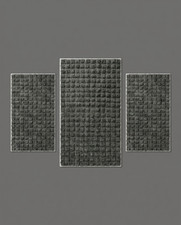 Läufer Teppich Bettumrandung Anthrazit Bubble 3-teilig Hochflor rutschfest weich