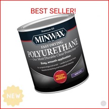 Minwax Fast Drying Polyurethane Protective Wood Finish, Warm Satin, 1 Quart