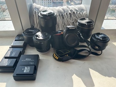 Nikon D3500 24.2MP with several Lenses DSLR Camera - Black - 2700 shutter count