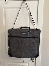 Vintage Jordache Garment Bag Suit Carrier Travel Bag W/ Key Strap Tag Gray