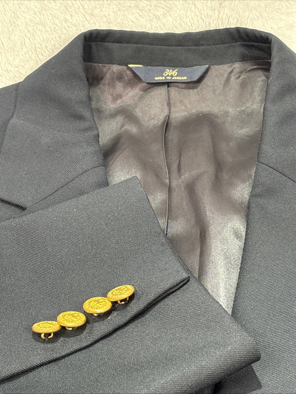 Vtg Brooks Brothers 346 Mens Blazer 44L Blue Wool 2 Gold Button Jacket Suit Coat