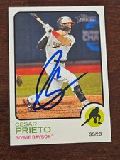 2022 Topps Heritage CESAR PRIETO Orioles In-Person Signed  AUTO