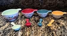Pioneer Woman Painted Meadow Ceramic Nesting Measuring Cups & Spoons Set