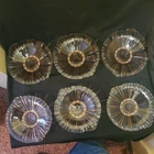 VINTAGE ANCHOR HOCKING SHALLOW PINK GLASS CANDY/NUT BOWLS SET OF 6 "FLAW"