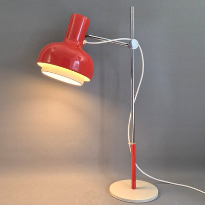 Vintage Orange Desk Lamp Josef Hurka 4 Napako Mid Century Czech Table Light 70's