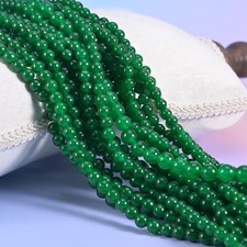 Green Dyed Jade Smooth Round Beads 4mm 6mm 8mm 10mm 12mm 15.5 Inch Strand