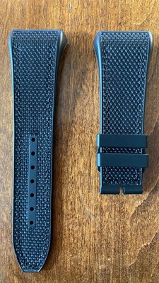 Fits Franck Muller Vanguard Black Rubber Strap Band V45 28MM