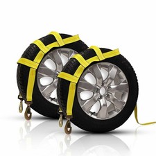 2pcs Heavy Duty Car Tire Tow Dolly Straps Basket Strap With Snap Hook Heavy Duty