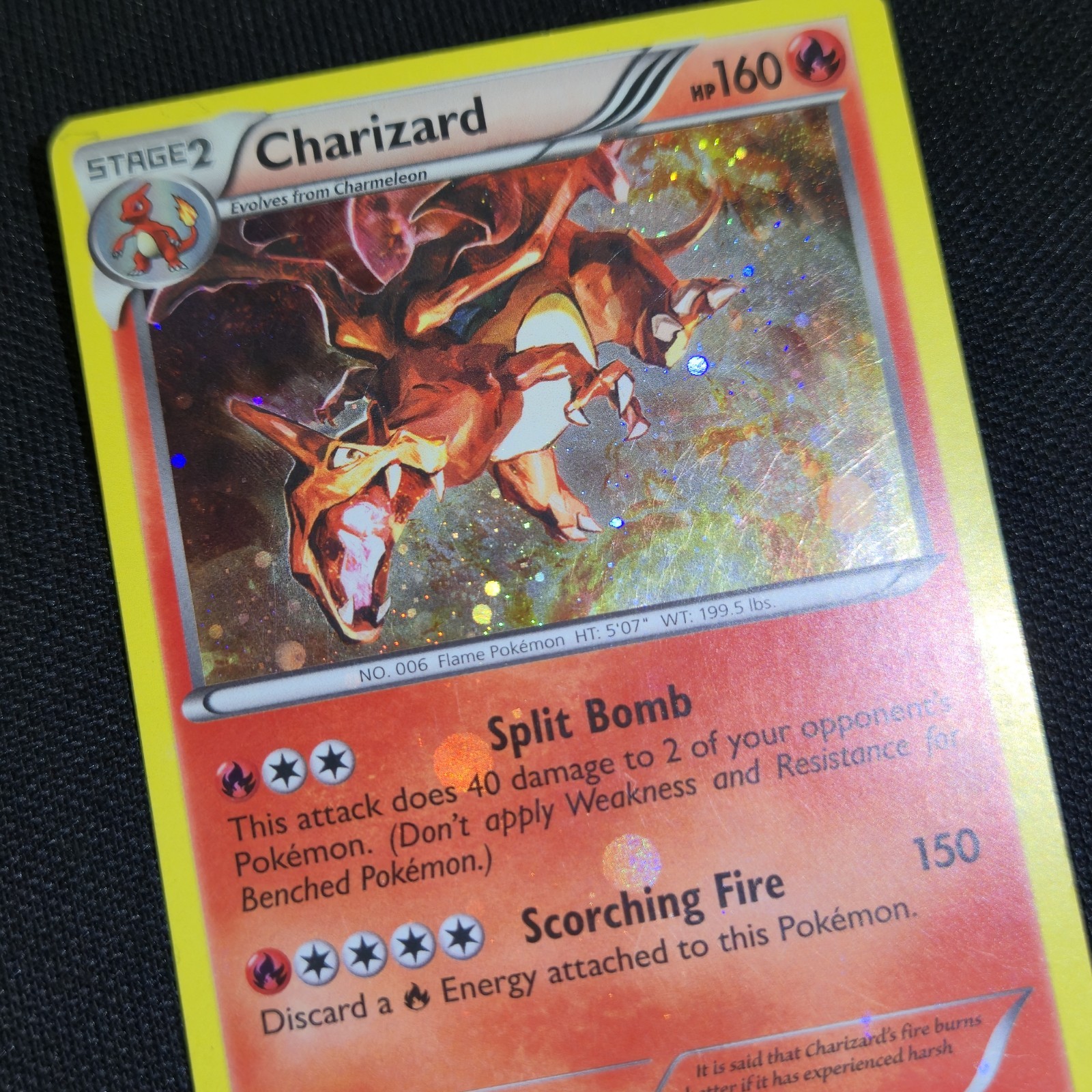 HEAVY HOLO BLEED ERROR Charizard 19/113 Legendary Treasures Cosmos Pokemon Card