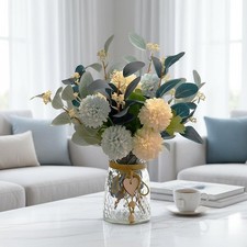Artificial Flowers with Vase, Floral Arrangements forHydrangea Flower Dining ...