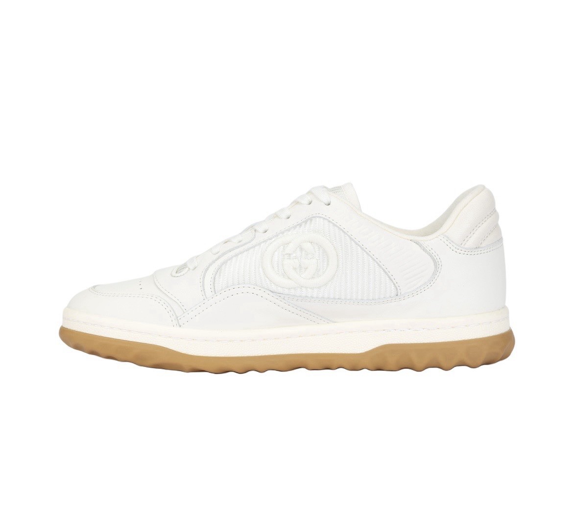 Gucci MAC80 Low Top Leather Skateboard Sneakers Off White Gum size 41