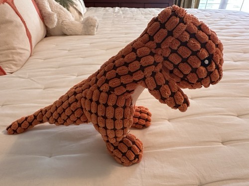 Pet plush sound making toy corn velvet Orange Dino teething resistant dog cat - Picture 3 of 6