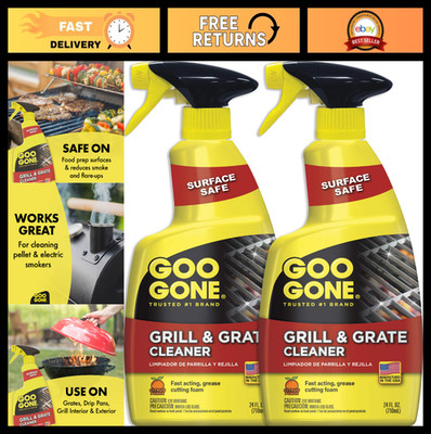 BBQ Grill Cleaner Spray 2 Pack - Cleans & Degreases Cooking Grates, 24 oz