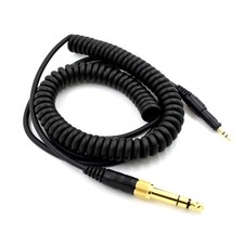 Replacement Upgrade Audio Spring Cable Black For ATH-M40x  ATH-M50X Headphone q