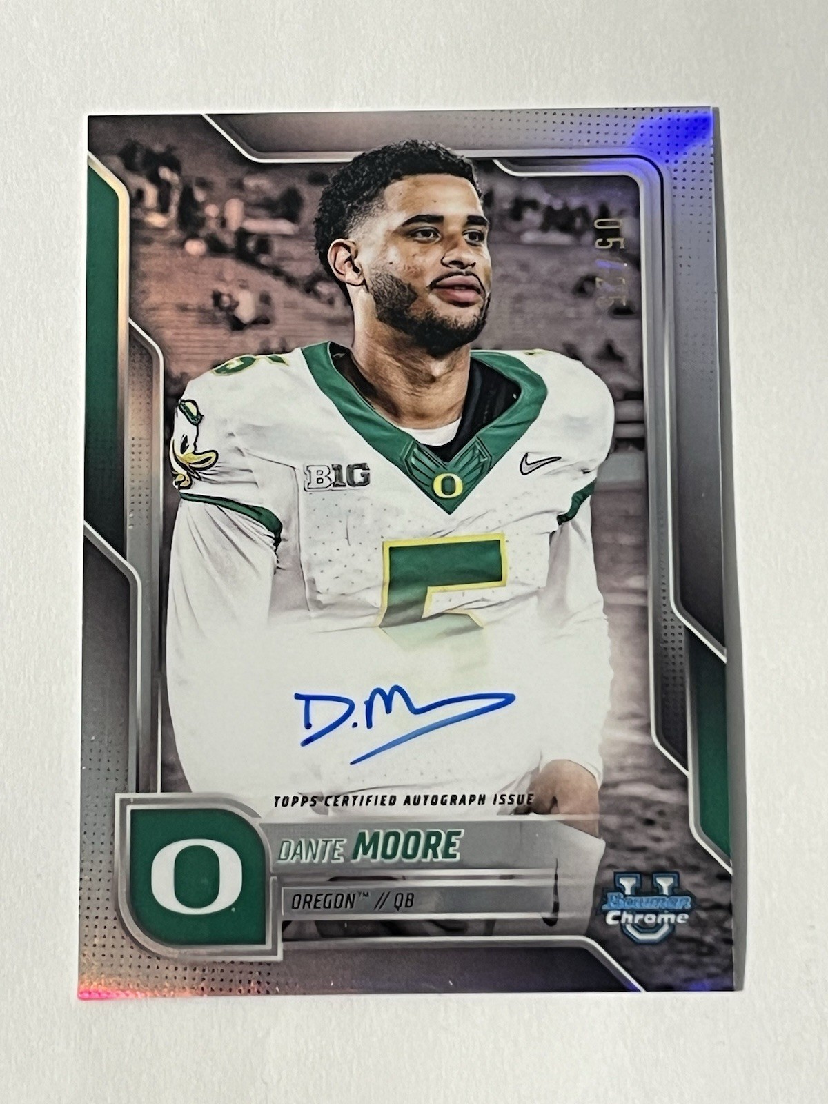 Dante Moore - 2025 Bowman Chrome U - Image Variation SP Holo Auto 5/25 SP-3