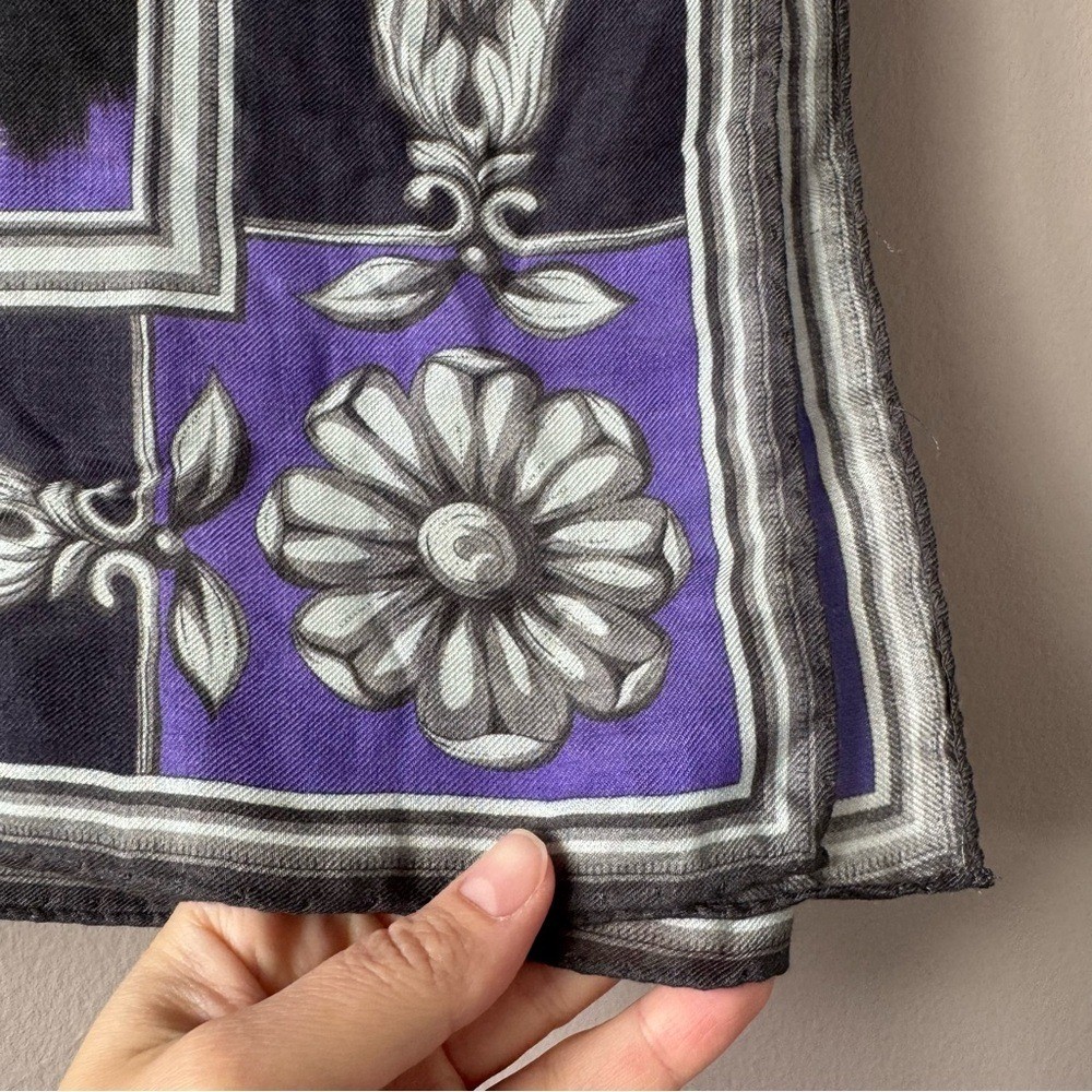 Versace Authentic Purple Leopard Print Bordered C… - image 4