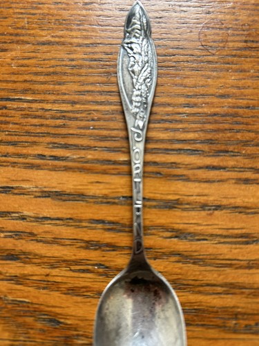Antique Sterling Silver Souvenir Spoon Portland Oregon Mt Hood OR Columbia Pair - Picture 5 of 8