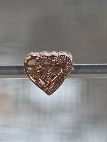 Pandora ROSE 14k Gold-Plated Intertwined Love Hearts Charm #789529C01