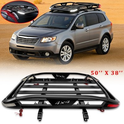 For Subaru Tribeca 2008-14 Roof Rack Luggage Cargo Basket+Cross Bars w/LED Light