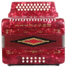 Rossetti 31 Button Accordion 12 Bass GCF Red