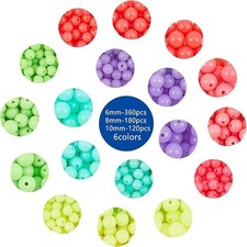 1box Round Resin Beads Mixed color 8x7mm Hole: 1.8 2mm 250pcs/box craft