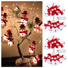 ZAUGONTW Christmas Snowman String Lights - 20 LEDs 10.8ft Waterproof Light Up...