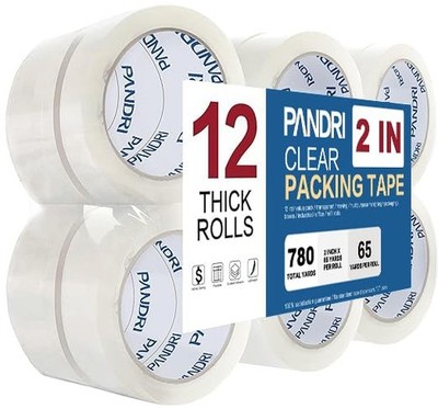 Packing Tape, 12 Rolls Heavy Duty Clear Packaging Tape for Shipping Packaging...