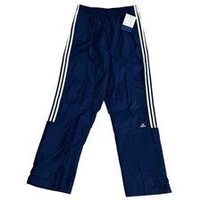 Vintage Adidas Track Pants Men's Size Large Navy Blue Lined Nylon 90s Y2K NEW