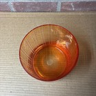 Orange Geometric Glass Vessel, Ice Bucket, Vase Container MCM Cut Lead Crystal — photo 2