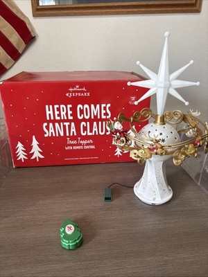 Hallmark Keepsake Tree Topper   Here Comes Santa Claus  2014 #QG01686 W/ Remote