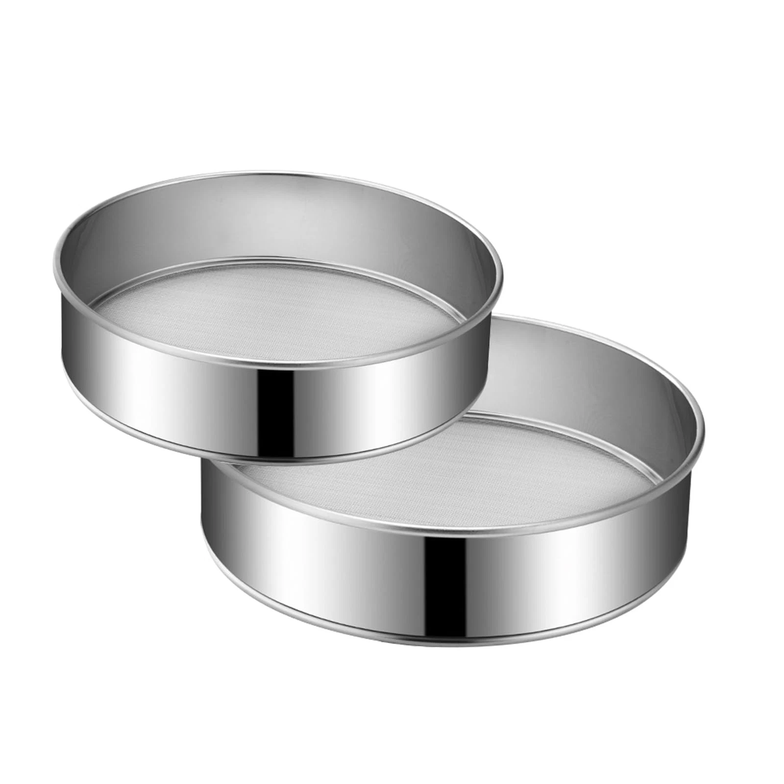 2 Pack Flour Sifter,Stainless Steel Fine Mesh Strainers Flour Sieve,8 Inch 60...