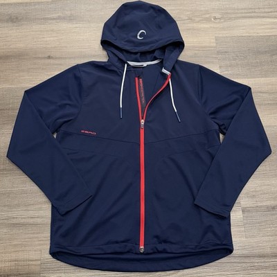Zero Restriction Golf Jacket Mens M Hooded Full Zip Navy Troon North