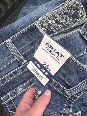 Ariat Real Women's Bootcut Jeans Plus Size 26WL Mid Rise