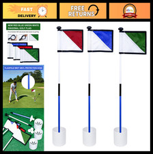 3ft Golf Flagstick Hole Cup Set - Double-Sided Putting Green Flags, Portable P