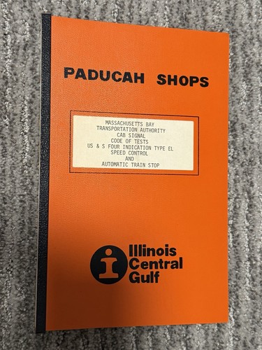 MBTA Paducah Shops Cab Signal ATC Manual 1979