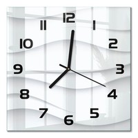 Glasuhr Dekorative Wanduhr Aus Glas Wellenabstraktion Schwarze Zeiger 30X30 Cm