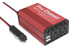 Pro Chaser 400W Car Power Inverter   DC 12V to AC 110V Converter with Dual Red