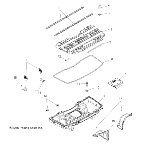 Polaris Front Storage Box Channel, Flat Black, Genuine OEM Part 5247653-418 - Foto 7 di 7