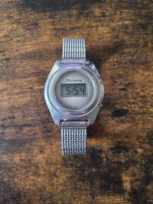 1976 Vintage Microma Quartz Digital Watch Men Tested And Works. New Battery