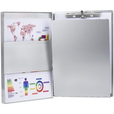 Aluminum Clipboard with Storage and Clip Recycled, Clipboard Folder, Sturdy L...
