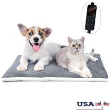 Adjustable Heated Cat Bed Anti Electric Shock Washable Cover Pet Safety New