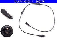 ATE ABS Sensor Raddrehzahl 24.0711-5152.3 FüR JM0 LM0 Megane KM0 Renault ScÉNic