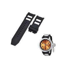 Russian Diver 6611 26mm Black Rubber Watch Strap For Invicta