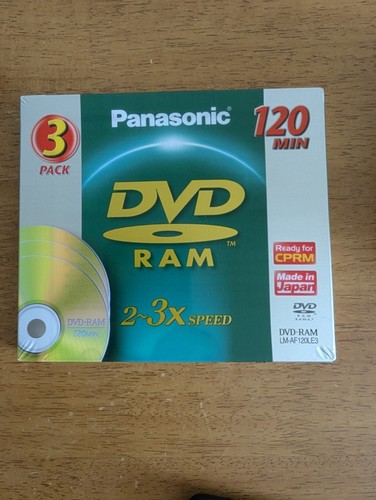 3x Panasonic DVD RAM Disc 4.7GB 3 Speed Rewriteable New Sealed