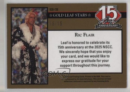 2025 Leaf 15th Anniversary National Convention Silver Lazer /15 Ric Flair 1pe6 - Picture 2 of 3