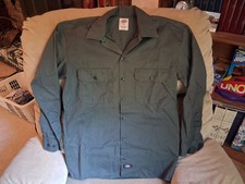 Dickies Work Shirt Men's Small Green Long Sleeve Button Up