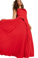 Lulus Raisa Pleat Detail Satin Long Dress Sz S  149  1948