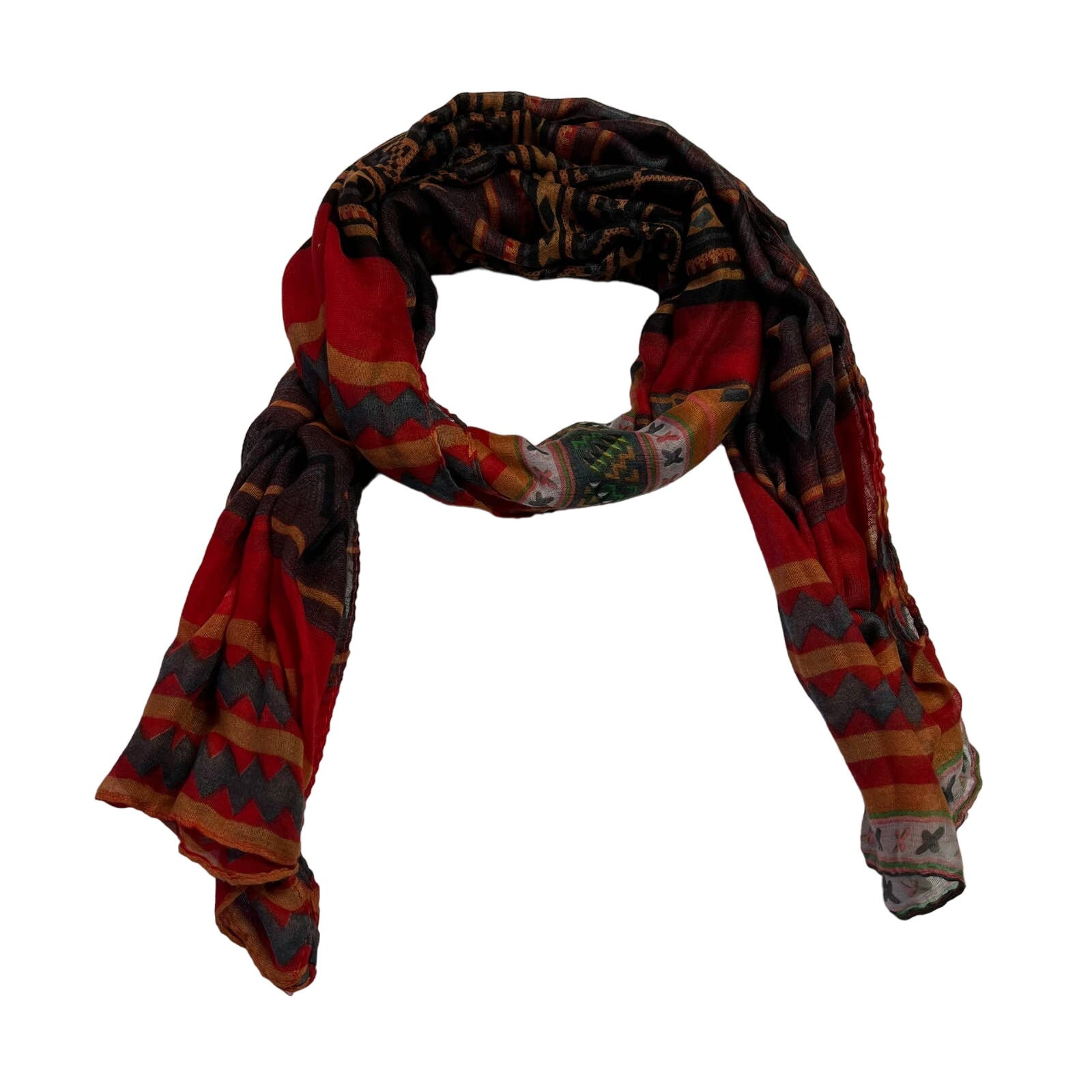 Tribal Print Lightweight Scarf One Size Breezy Stylish Accessory  