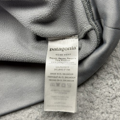 Patagonia Hoodie Mens 2XL XXL Gray Polycycle Spell Out Pullover Outdoor - Picture 7 of 15