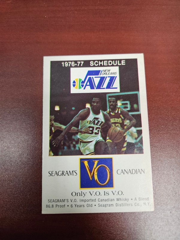 ES25 New Orleans Jazz 1976/77 NBA Basketball Pocket Schedule - Seagram's